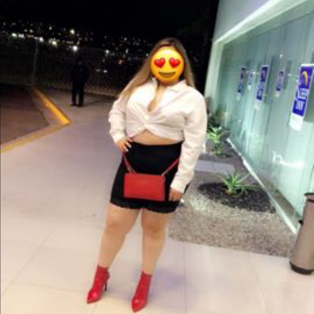 Jessica simpson red faux leather boots